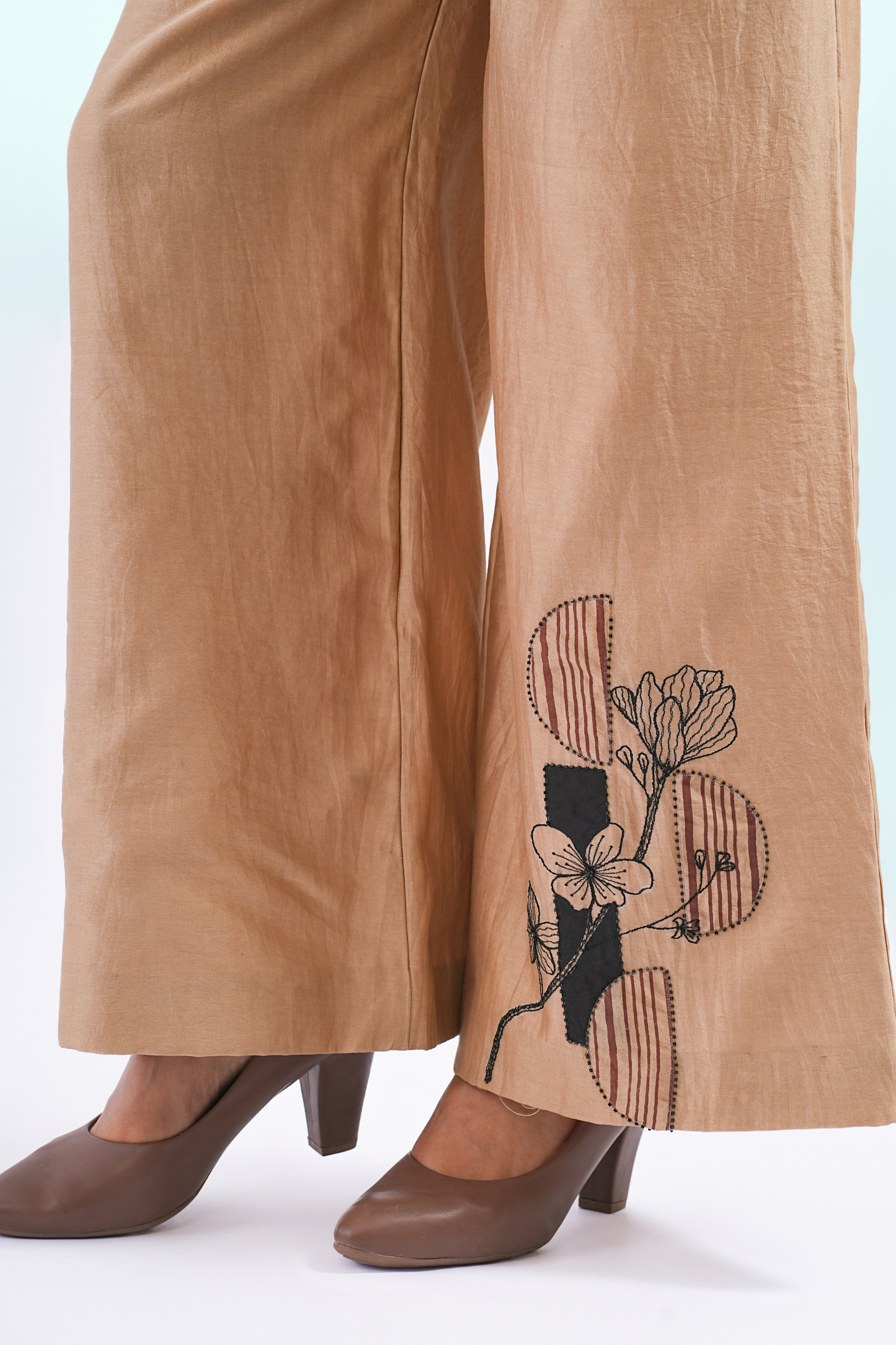 Quote Handloom Chanderi Pants (Sand)