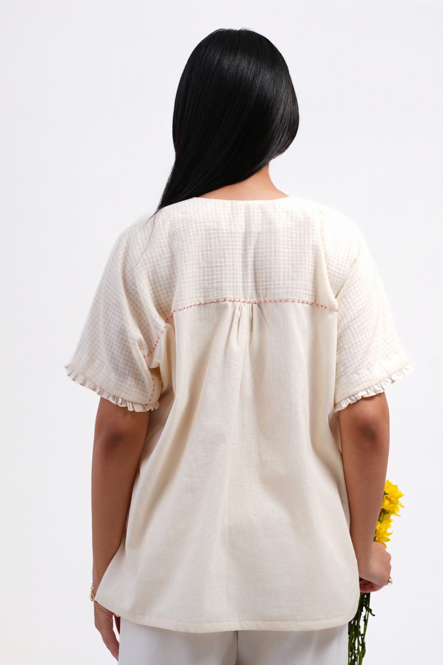 Bluebell Pure Mulmul Top (Ivory)