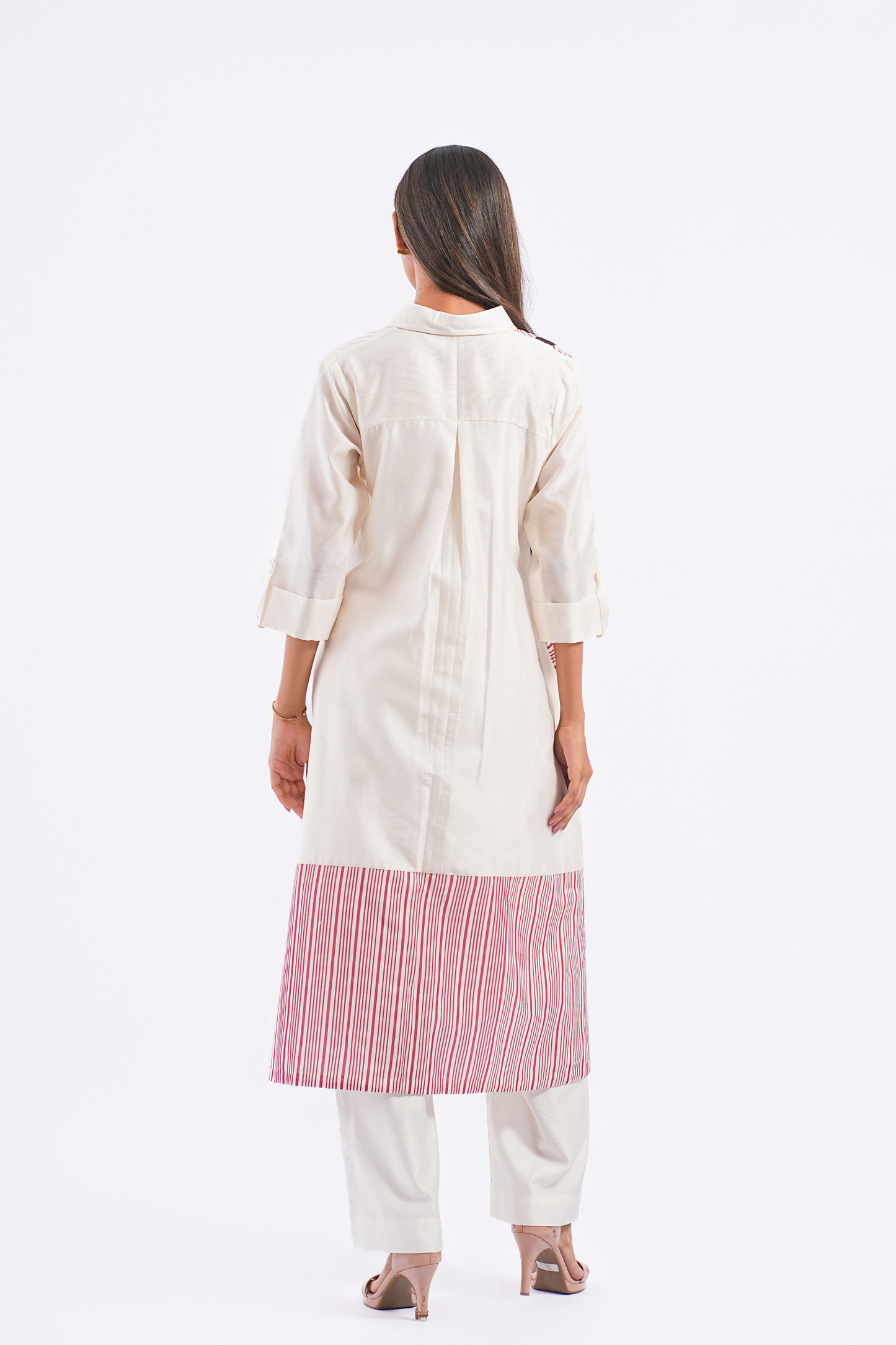 Epilogue Handloom Chanderi Kurta (Ivory)