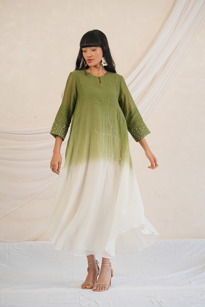 Moss Mul Chanderi Dress