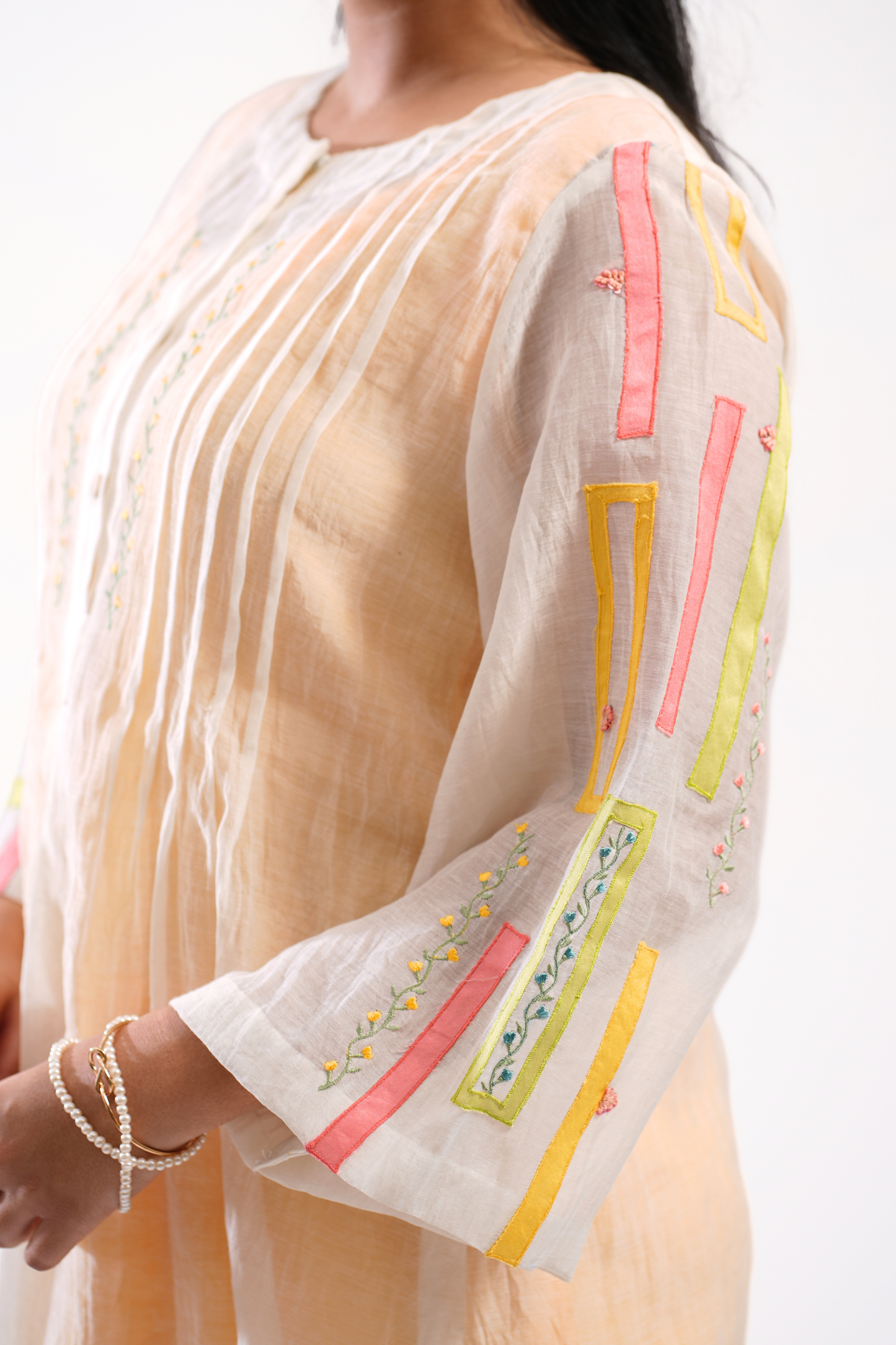 Pistachio Haze Mul Chanderi Dress