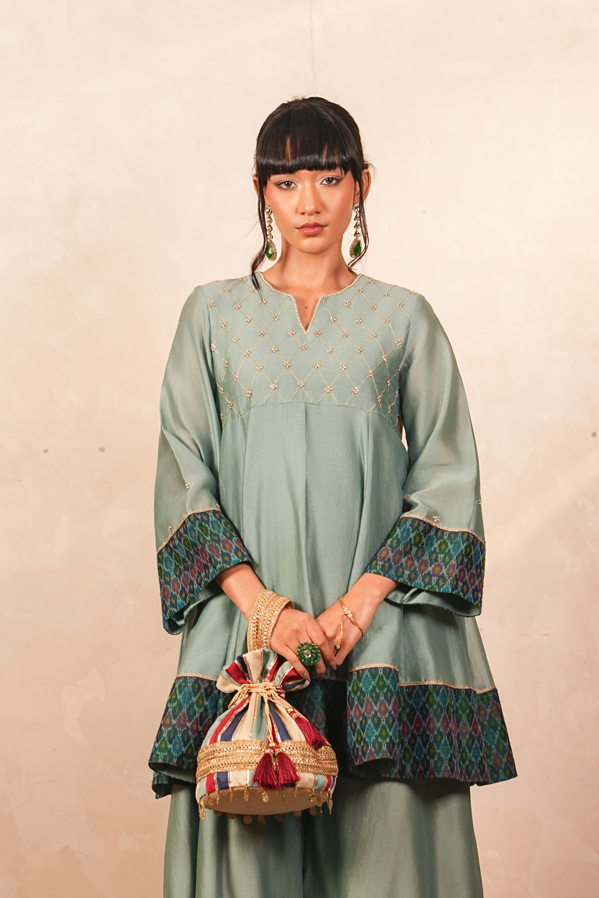 Yamini Silk Chanderi Kurta and Sharara Set