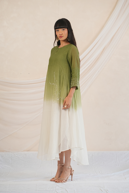 Moss Mul Chanderi Dress