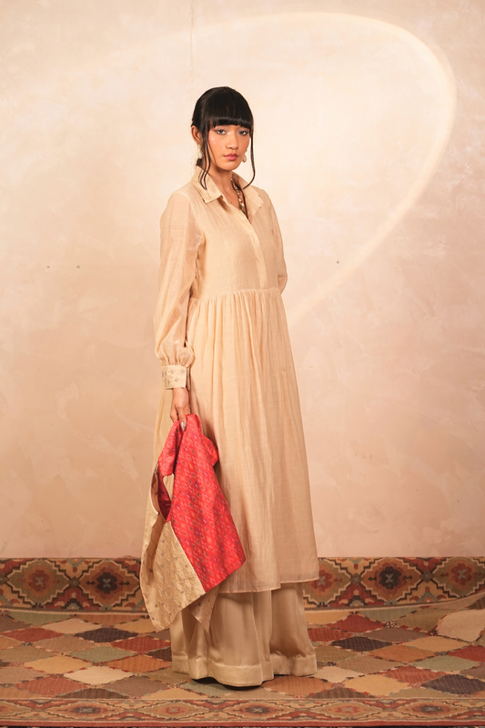 Chandni Mul Chanderi Kurta (Beige)