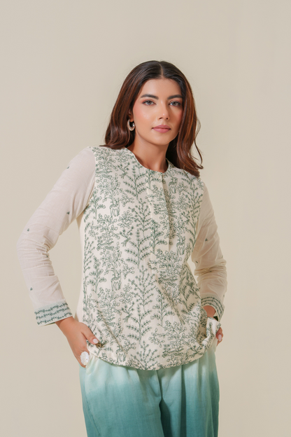 Moss and Mist Soft Voile Top