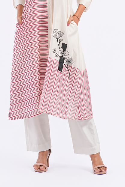 Epilogue Handloom Chanderi Pants (Ivory)