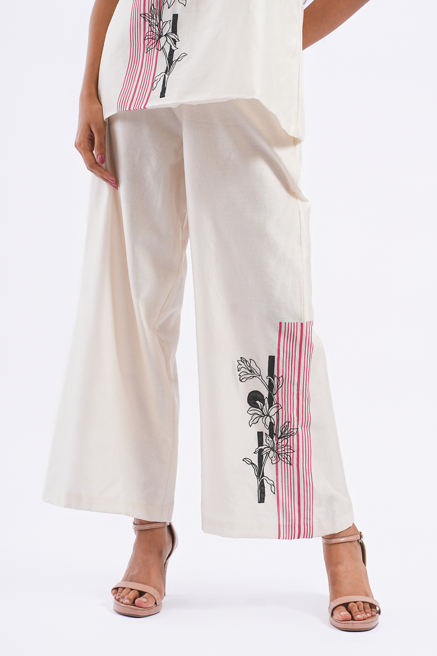 Footnote Handloom Chanderi Pants (Ivory)
