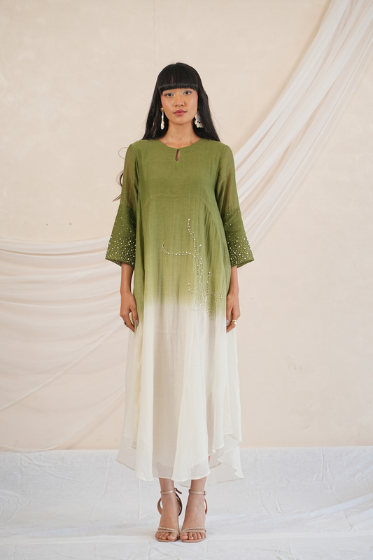 Moss Mul Chanderi Dress