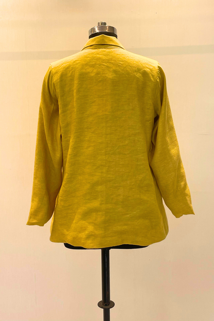 Yellow Pure Linen Jacket
