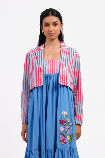 Bouquet Pure Cotton Dress with Jacket