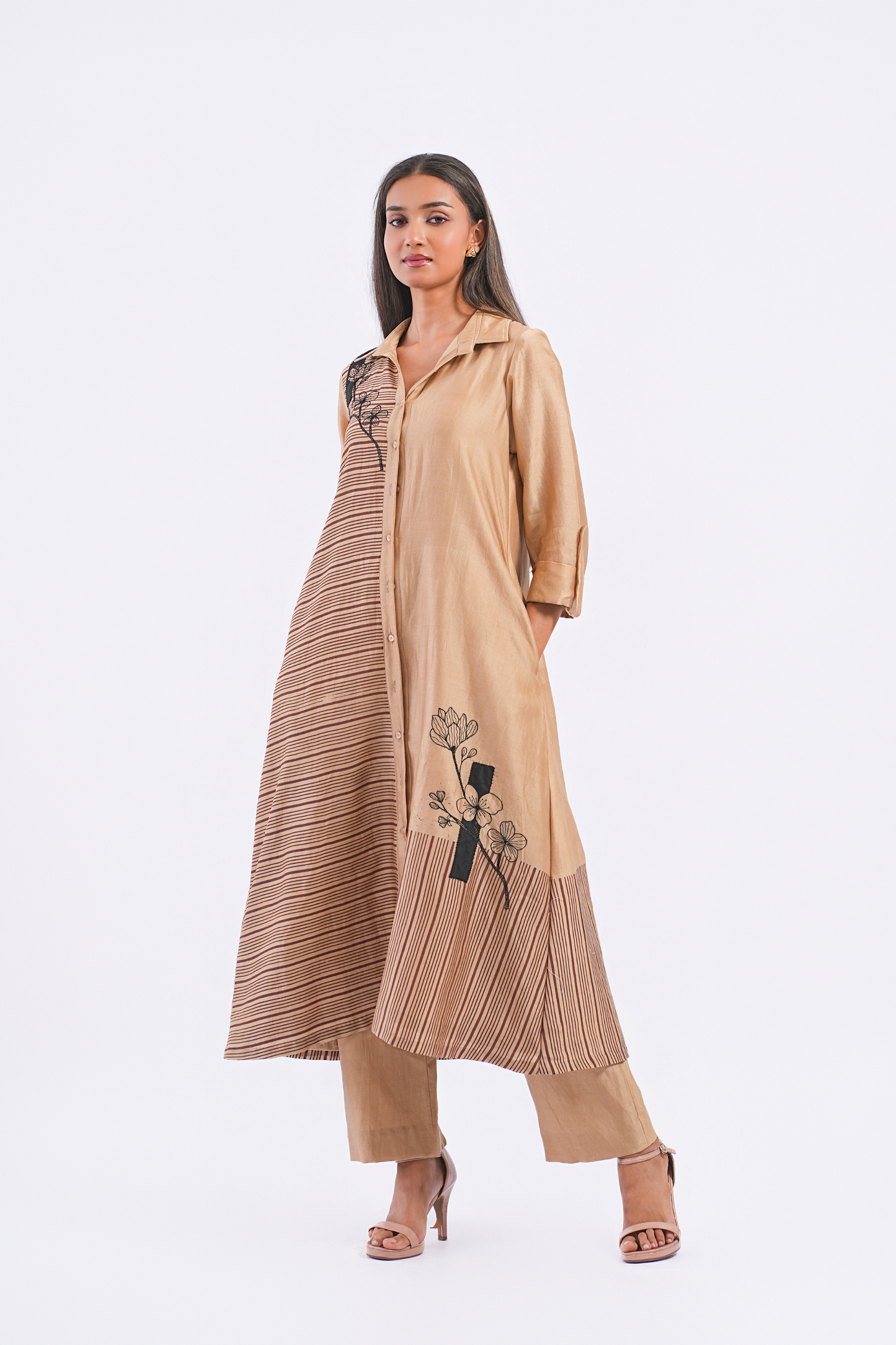 Epilogue Handloom Chanderi Kurta (Sand)