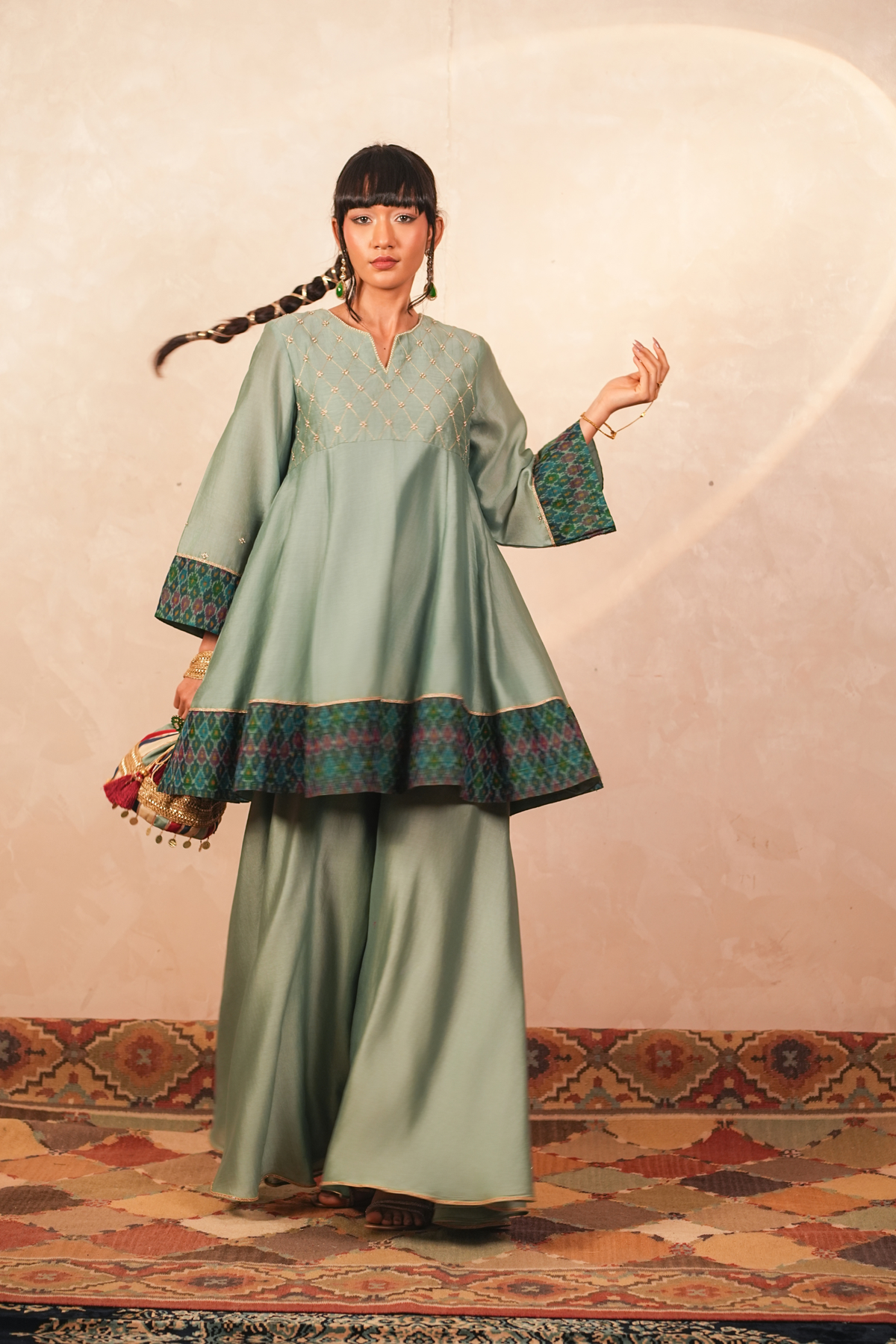 Yamini Silk Chanderi Kurta and Sharara Set