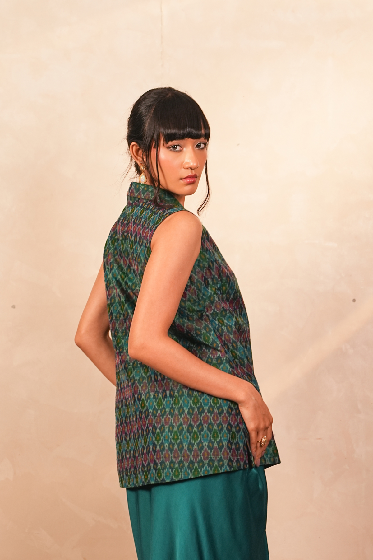 Parijaat Ikat Jacket (Teal)