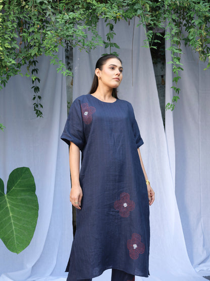 Noir Pure Linen Kurta