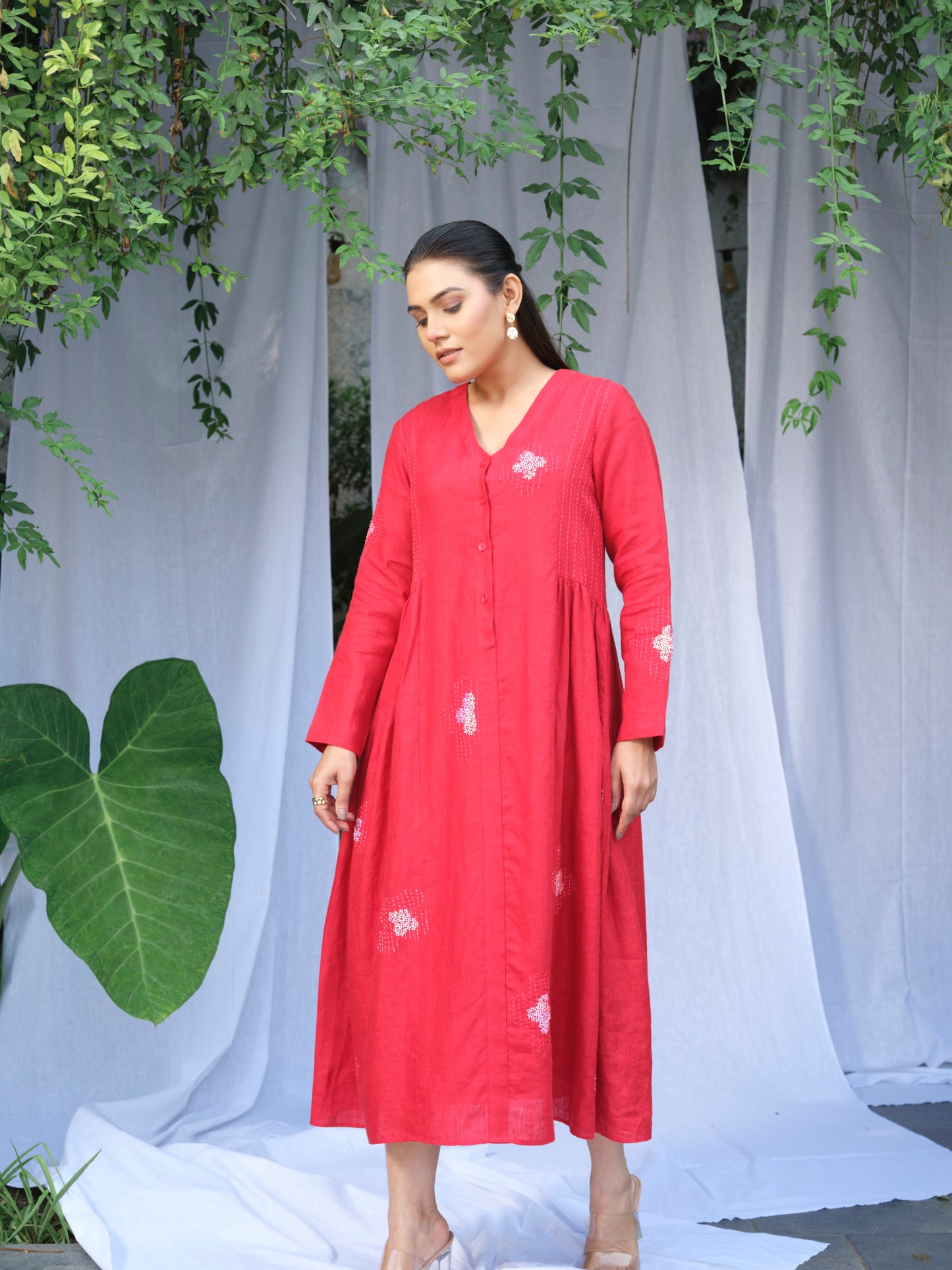 Scarlet Pure Linen Dress
