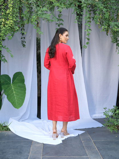 Scarlet Pure Linen Dress