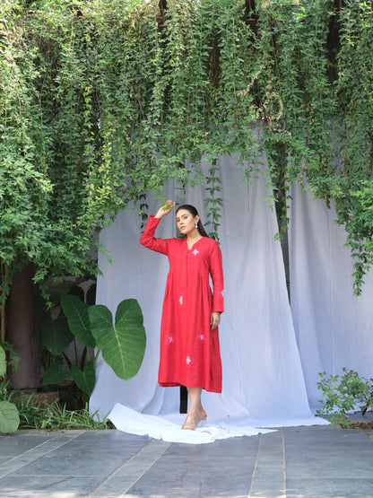 Scarlet Pure Linen Dress