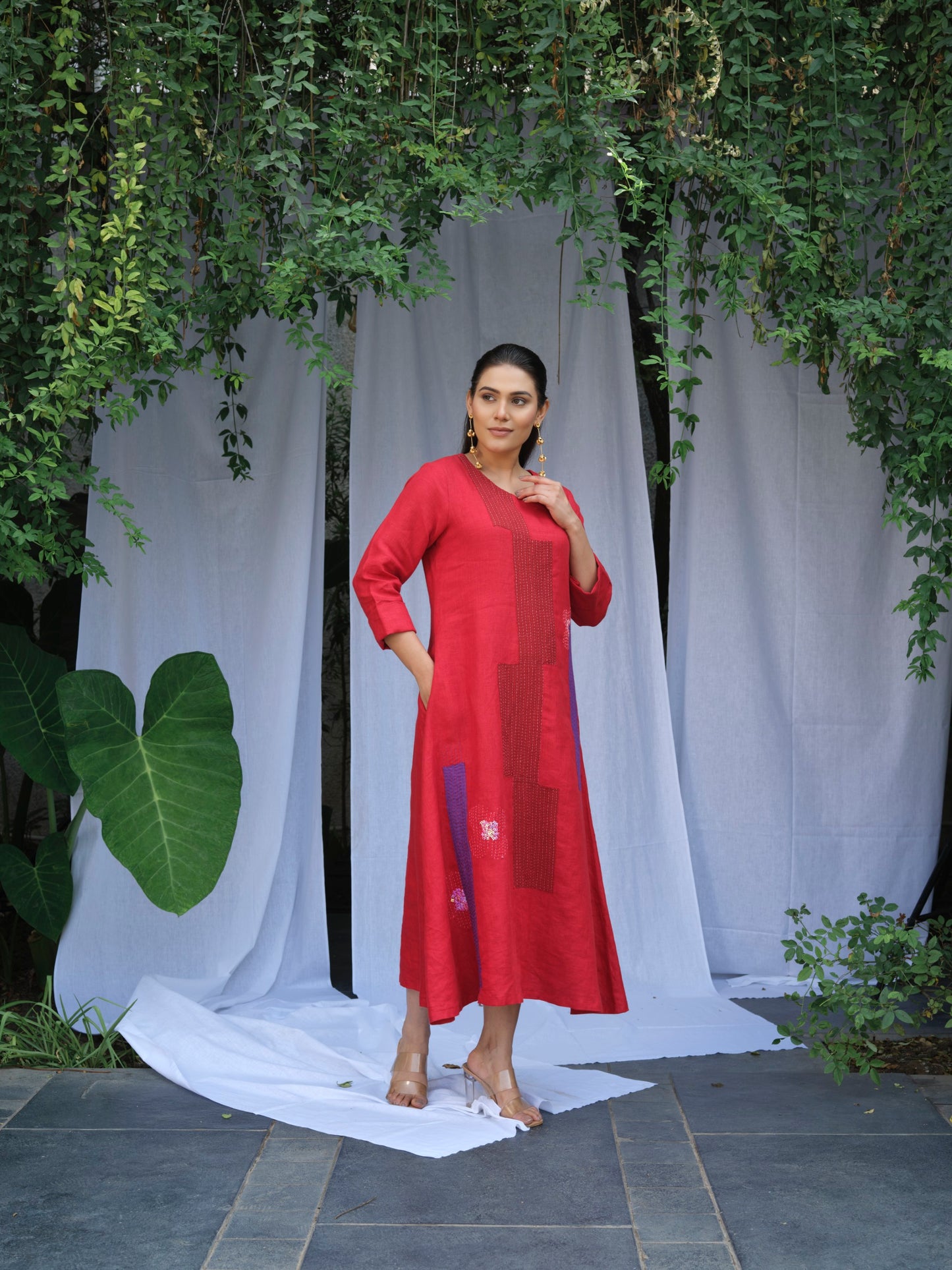 Cinnamon Pure Linen Dress