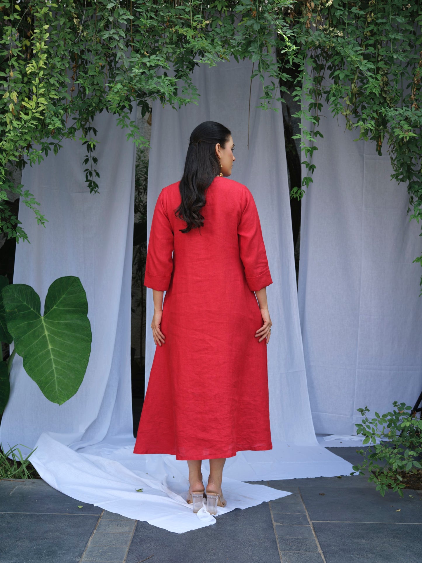 Cinnamon Pure Linen Dress