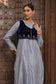 Ishq Pure Silk and Velvet kurta and jacket set (Blue)