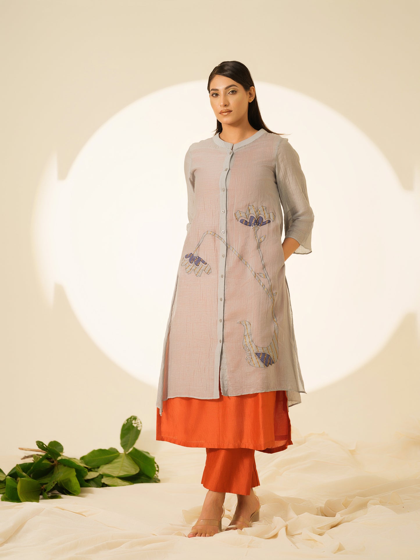Amber Bloom Pure Chanderi Kurta