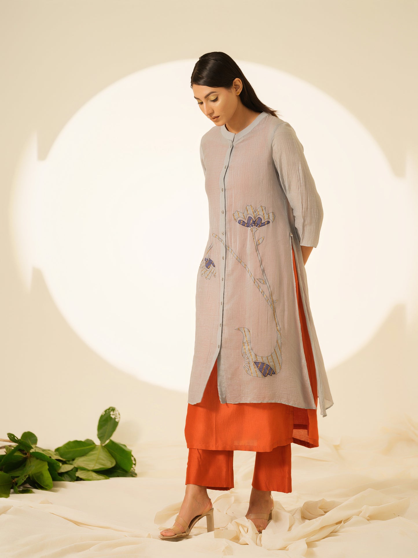 Amber Bloom Pure Chanderi Kurta