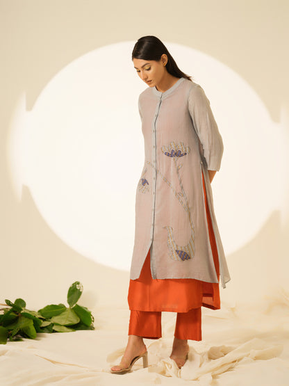 Amber Bloom Pure Chanderi Kurta
