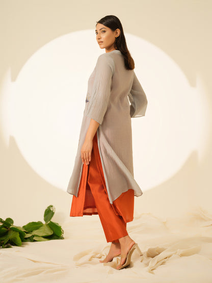 Amber Bloom Pure Chanderi Kurta