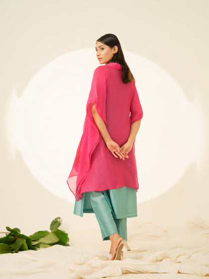 Pink Ivy Pure Chanderi Kurta