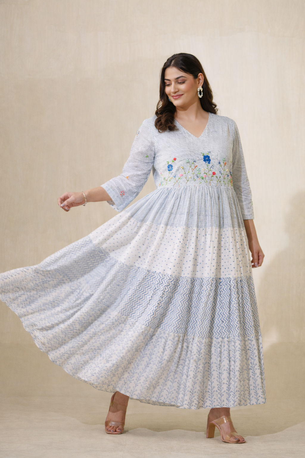 Clear Skies Pure Cotton Dress (Curve-friendly)