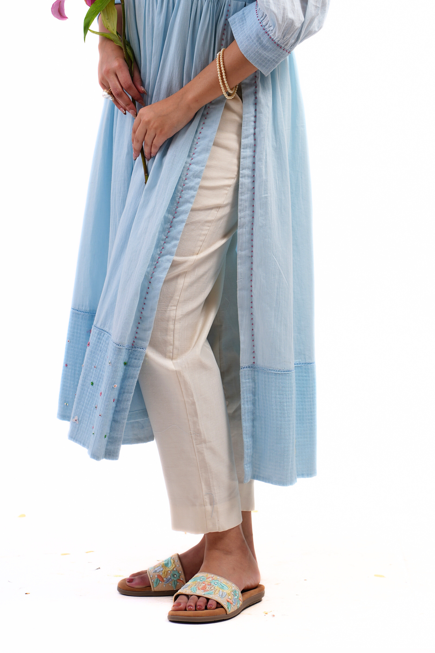 Solid Glaze Cotton Pants