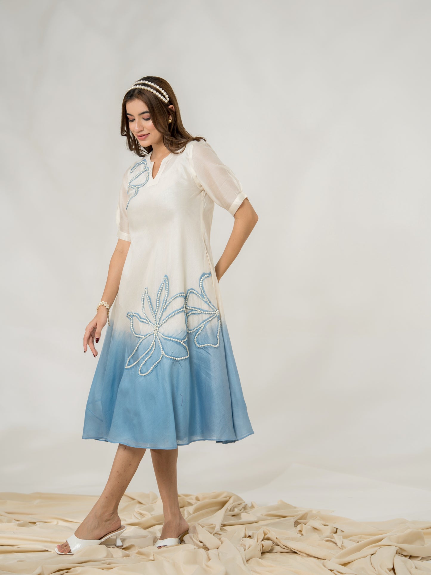 Seashells Pure Chanderi Dress