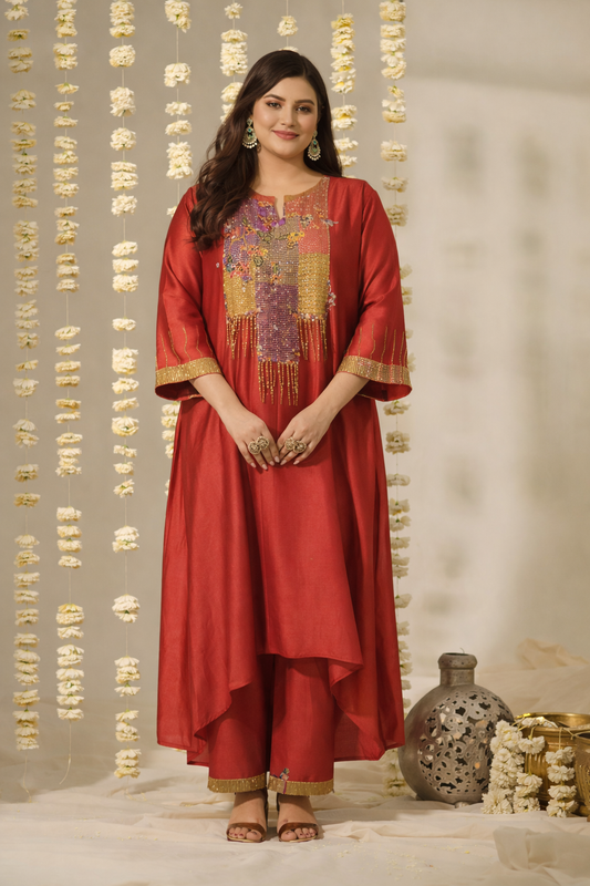 Nandini Chanderi Silk Kurta (Curve-friendly)