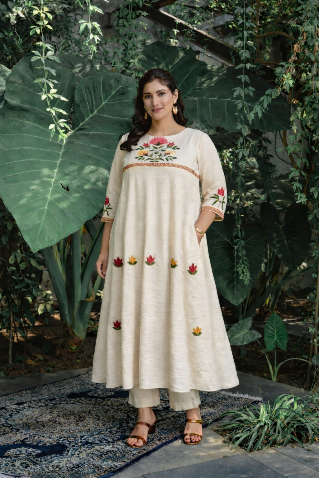 Ravisha Jacquard Kurta (Curve-friendly)