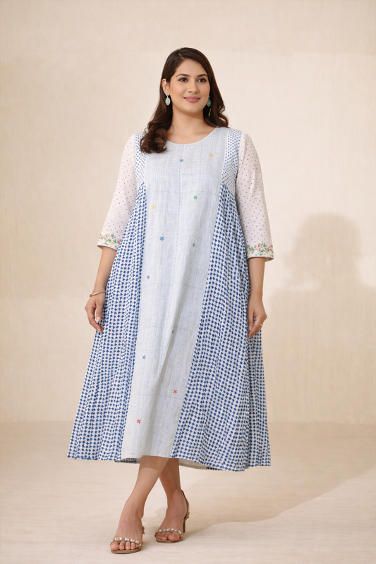 Pitter Patter Pure Cotton Dress (Curve-friendly)