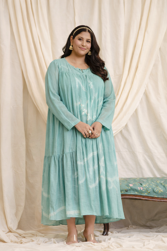 Sonnet Mul Chanderi Dress (Curve-friendly)