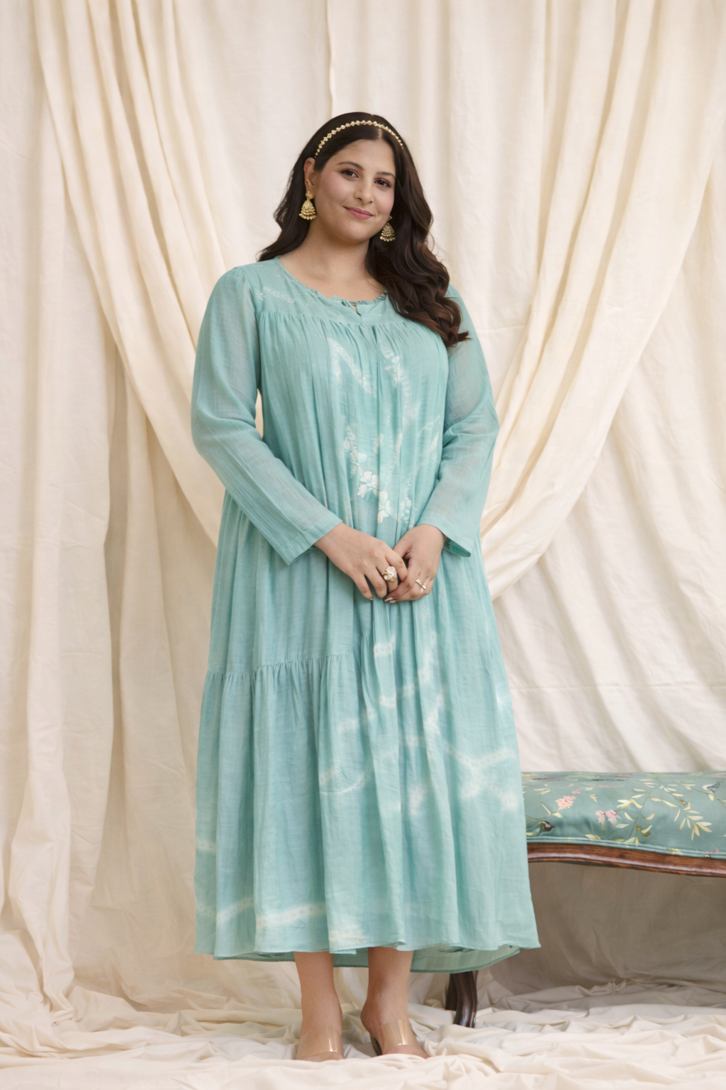 Sonnet Mul Chanderi Dress (Curve-friendly)