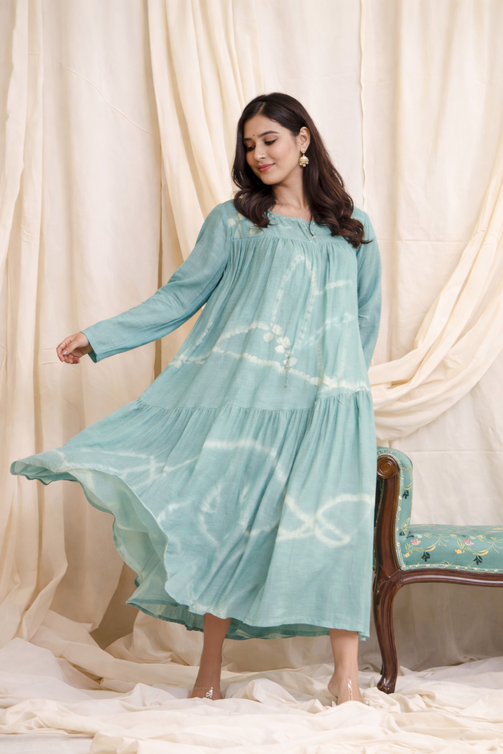 Sonnet Mul Chanderi Dress (Curve-friendly)