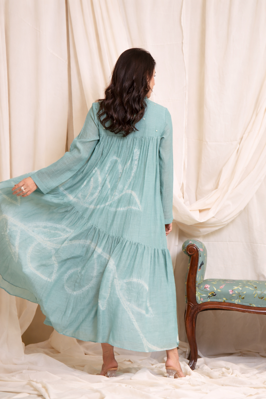 Sonnet Mul Chanderi Dress (Curve-friendly)