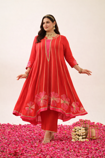 Lakshmi Handloom Chanderi Kurta (Curve-friendly)