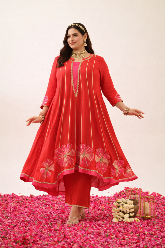 Lakshmi Handloom Chanderi Kurta (Curve-friendly)