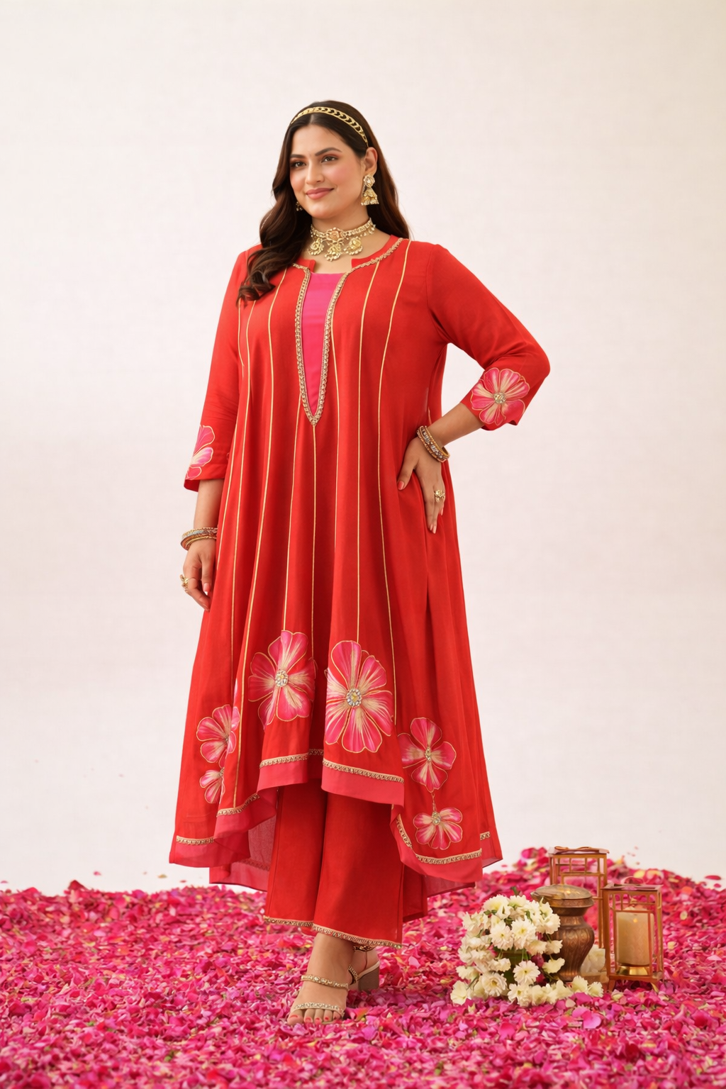 Lakshmi Handloom Chanderi Kurta (Curve-friendly)