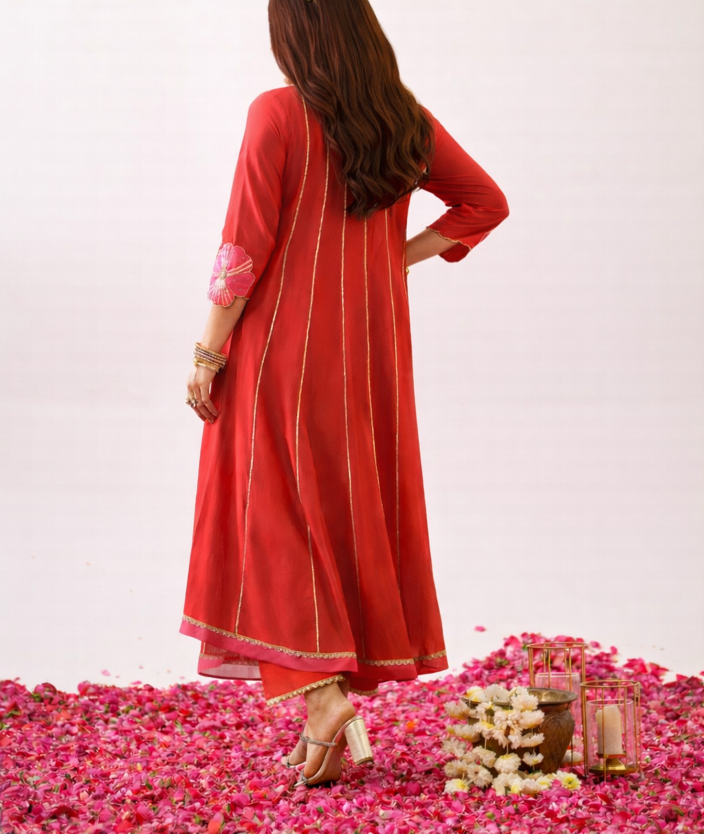 Lakshmi Handloom Chanderi Kurta (Curve-friendly)