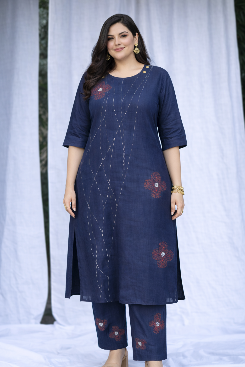 Skyfall Pure Linen Kurta (Curve-friendly)