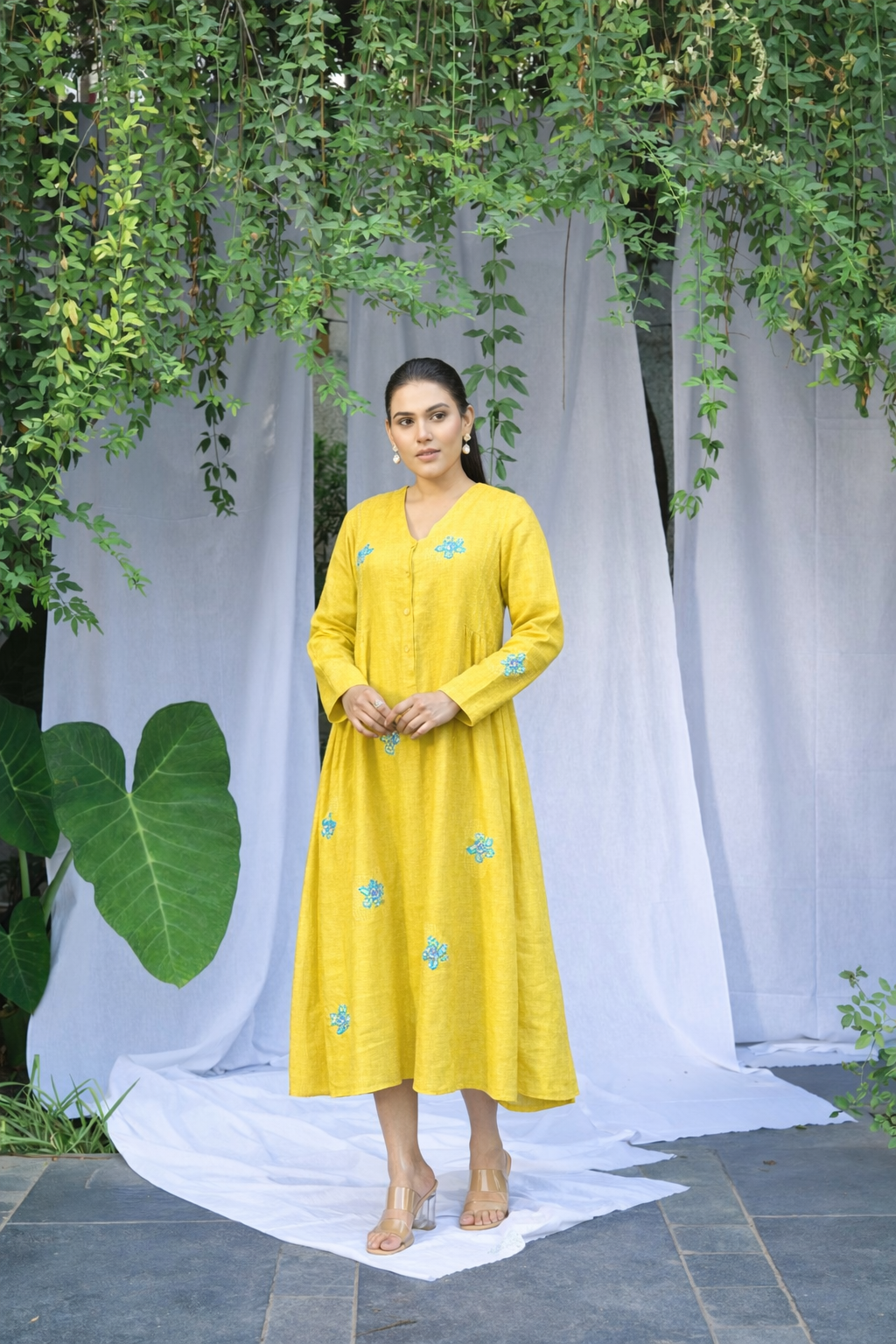 Scarlet Pure Linen Dress