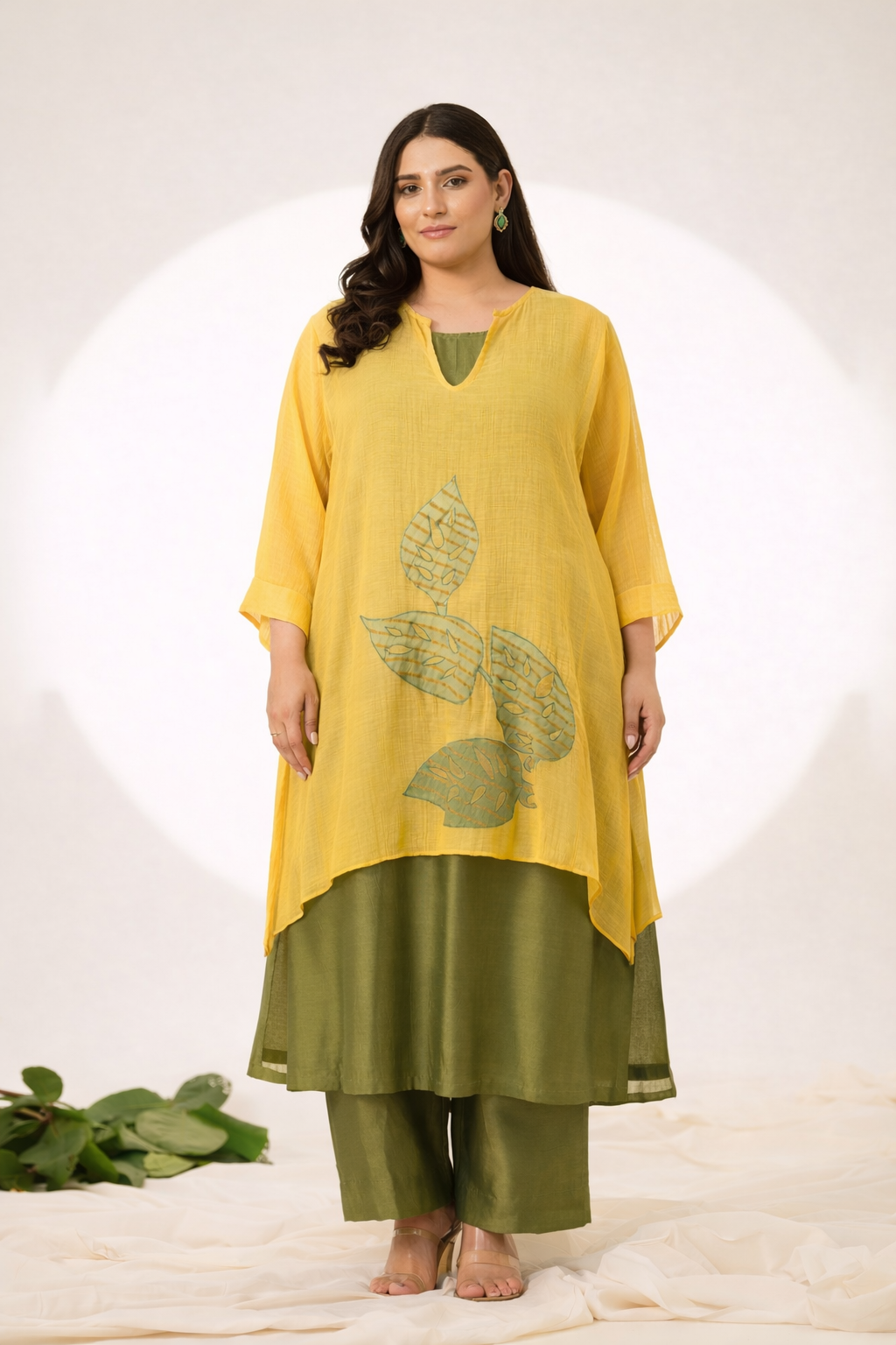 Tree of Light Pure Chanderi Kurta (Curve-friendly)