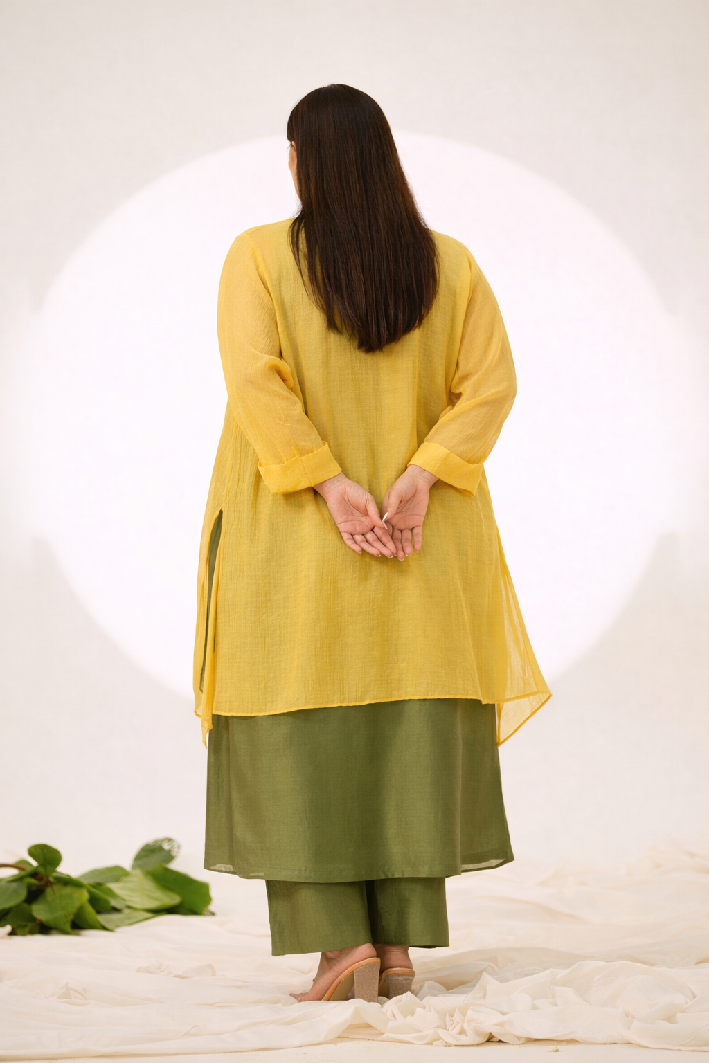 Tree of Light Pure Chanderi Kurta (Curve-friendly)