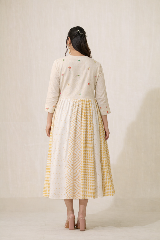 Wheat Fields Pure Cotton Dress (Curve-friendly)